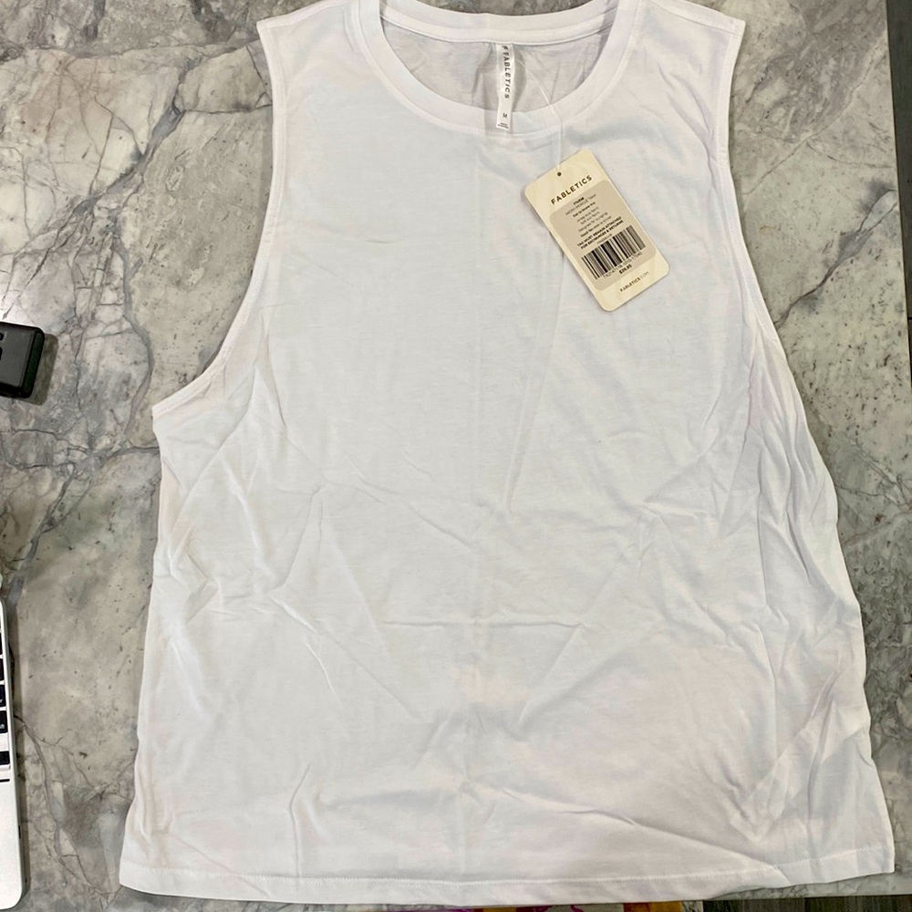 BNWT Fabletics Micah Muscle Tank White Med